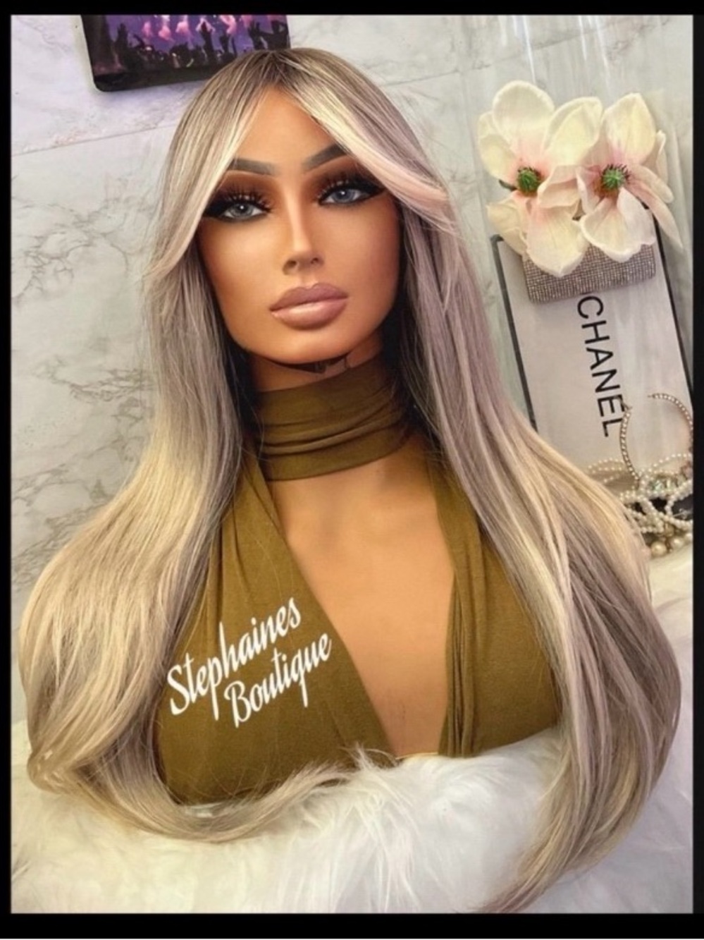 Human Hair Blended Bang Wig